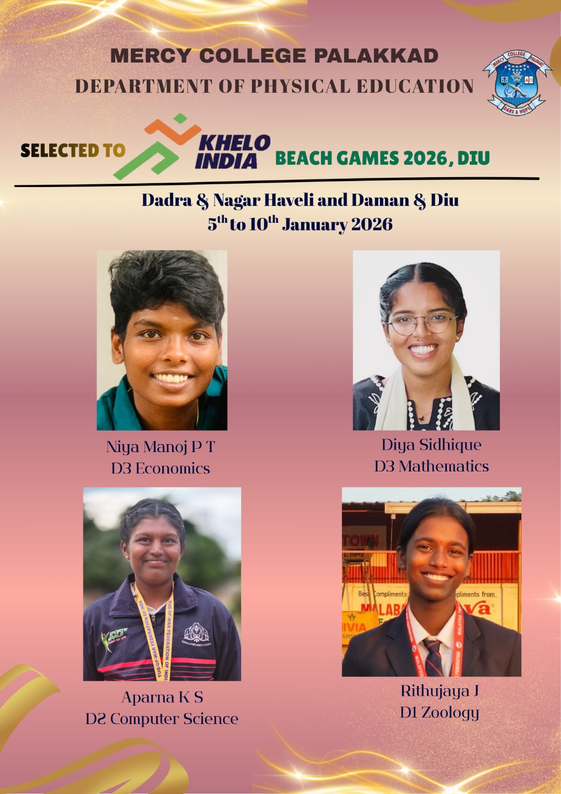 Niya Manoj P T, Diya Sidhique,Aparna K S, Rithujaya J